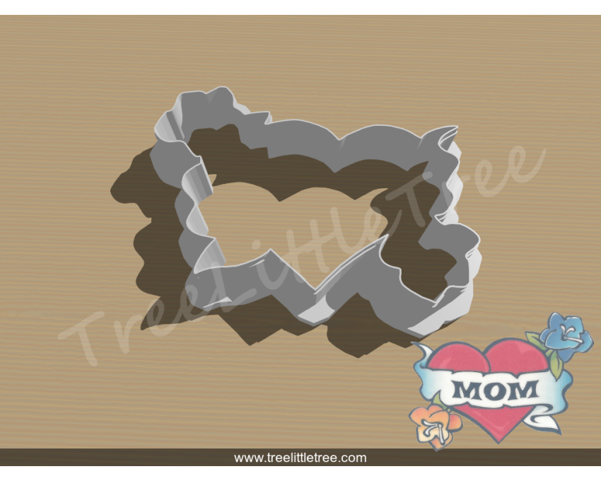 Heart Banner Cookie Cutter. Valentine's day Cookie Cutter. Mother's day Cookie Cutter