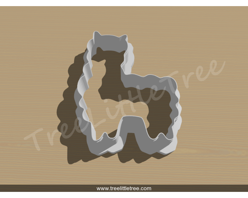 Fluffy Llama Cookie Cutter. Animal Cookie Cutter