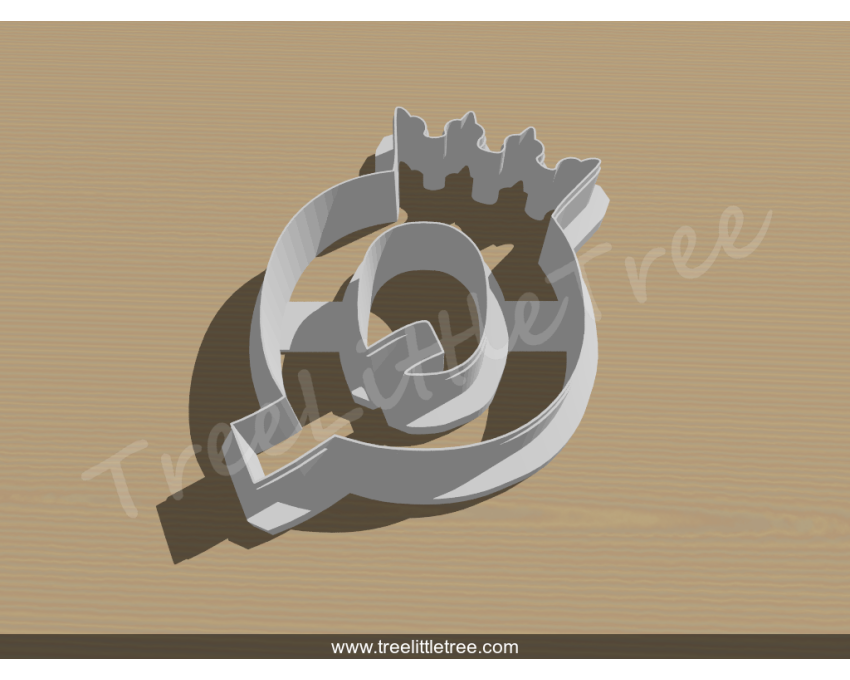 Letter Q With Crown Cookie Cutter. Special Alphabet Cookie Cutter