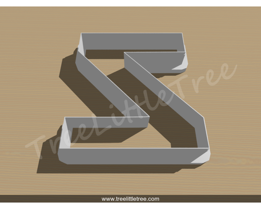 Letter Z Cookie Cutter. Alphabet Cookie Cutter