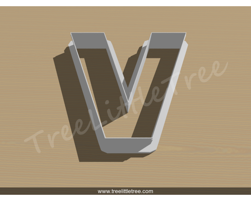 Letter V Cookie Cutter. Alphabet Cookie Cutter