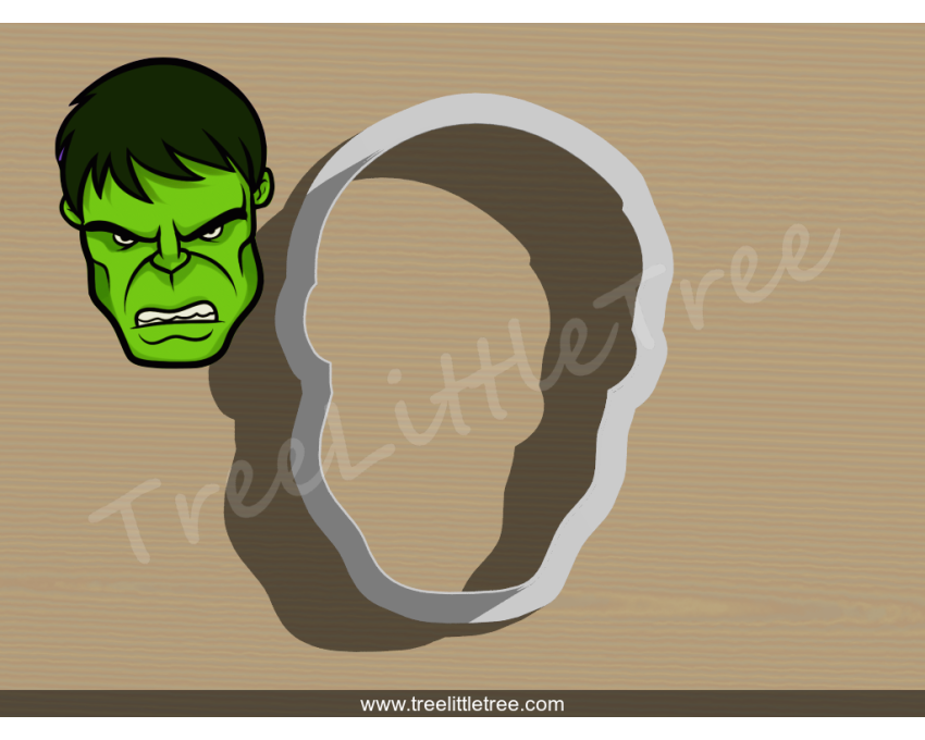 Hulk Head Cookie Cutter. Super Hero Cookie Cutter