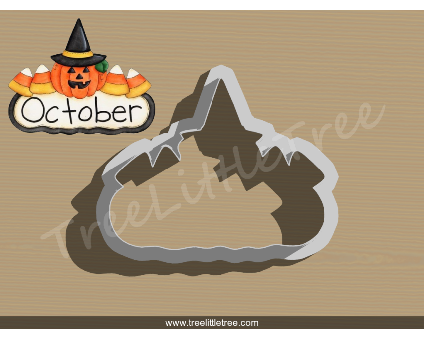 Pumpkin and Candy Corn Plaque Cookie Cutter. Halloween Cookie Cutter. Fall Season Cookie Cutter