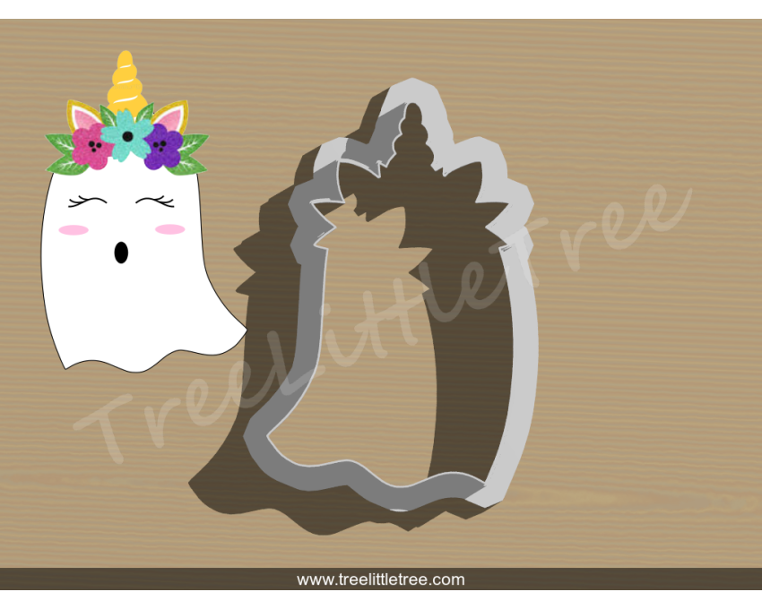 Unicorn Boo Cookie Cutter. Halloween Cookie Cutter. 
