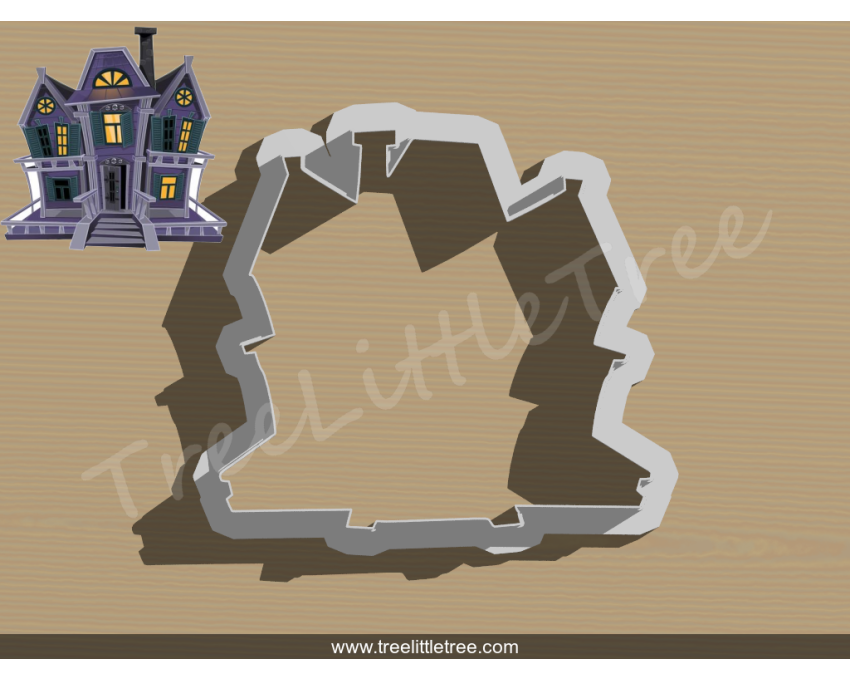 Haunted House Cookie Cutter. Halloween Cookie Cutter.