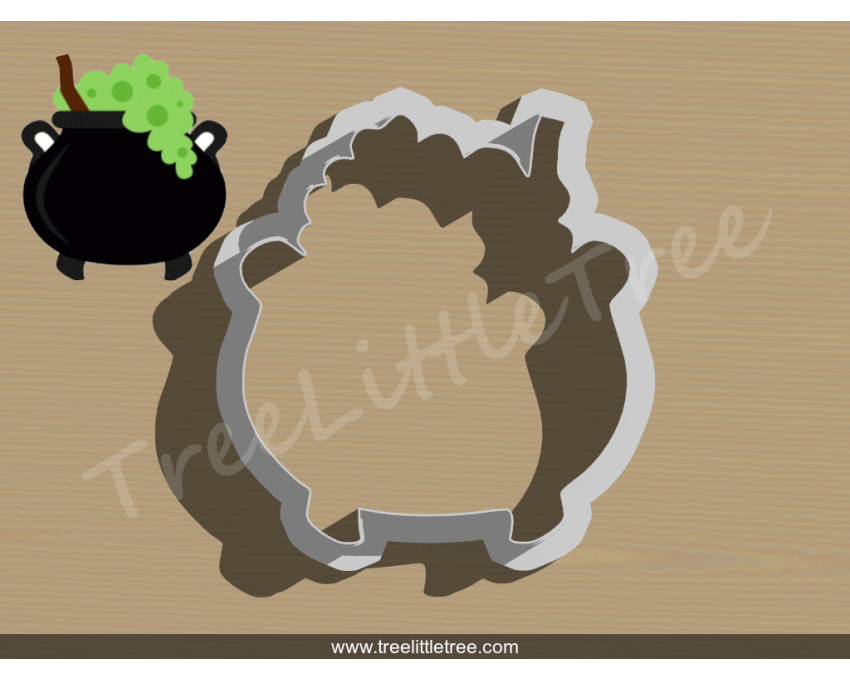 Witch Pot Cookie Cutter. Halloween Cookie Cutter. 