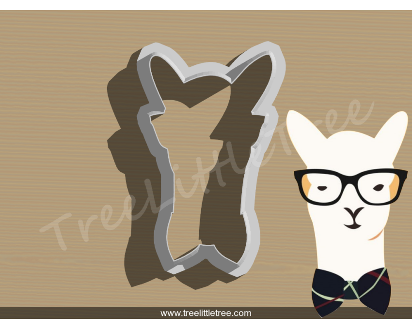 Llama with Tie Cookie Cutter. Animal Cookie Cutter