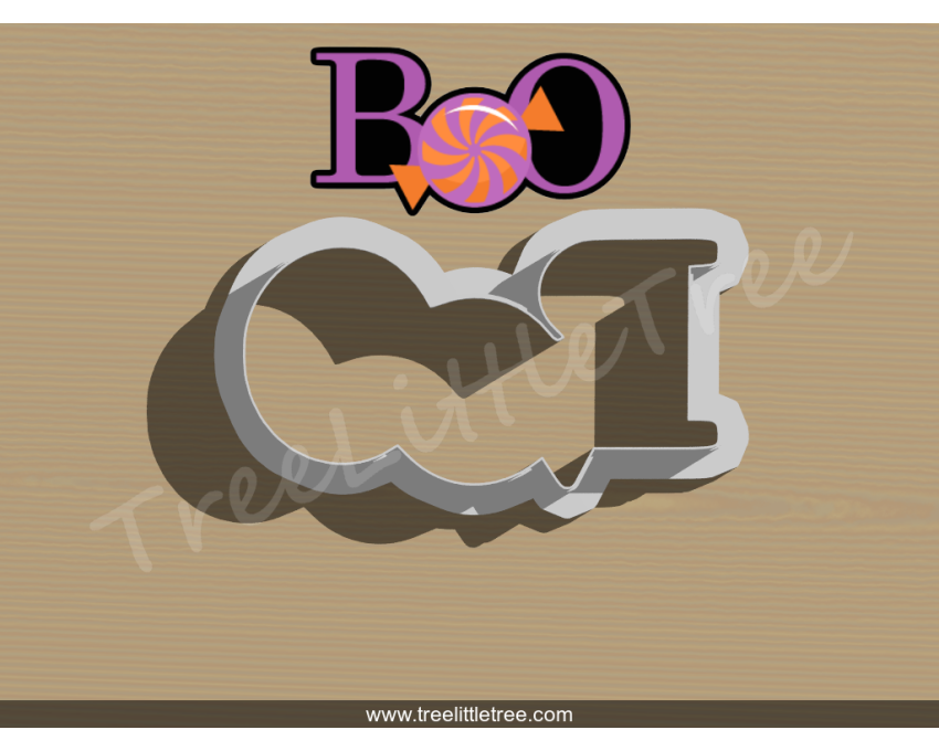 Boo Style 3 Cookie Cutter. Halloween Cookie Cutter.