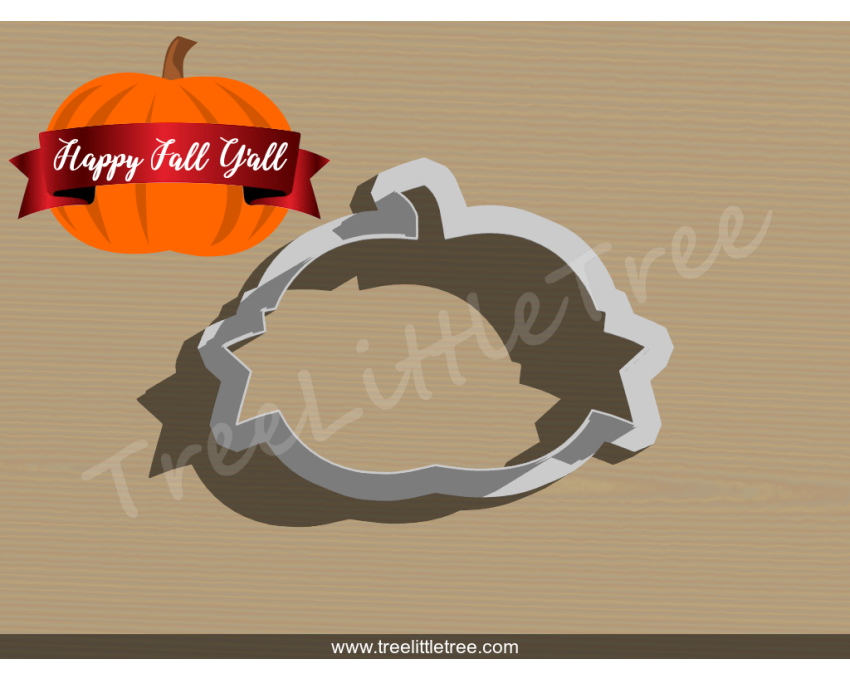 Pumpkin Banner Cookie Cutter. Fall Season Cookie Cutter. Thanksgiving Cookie Cutter