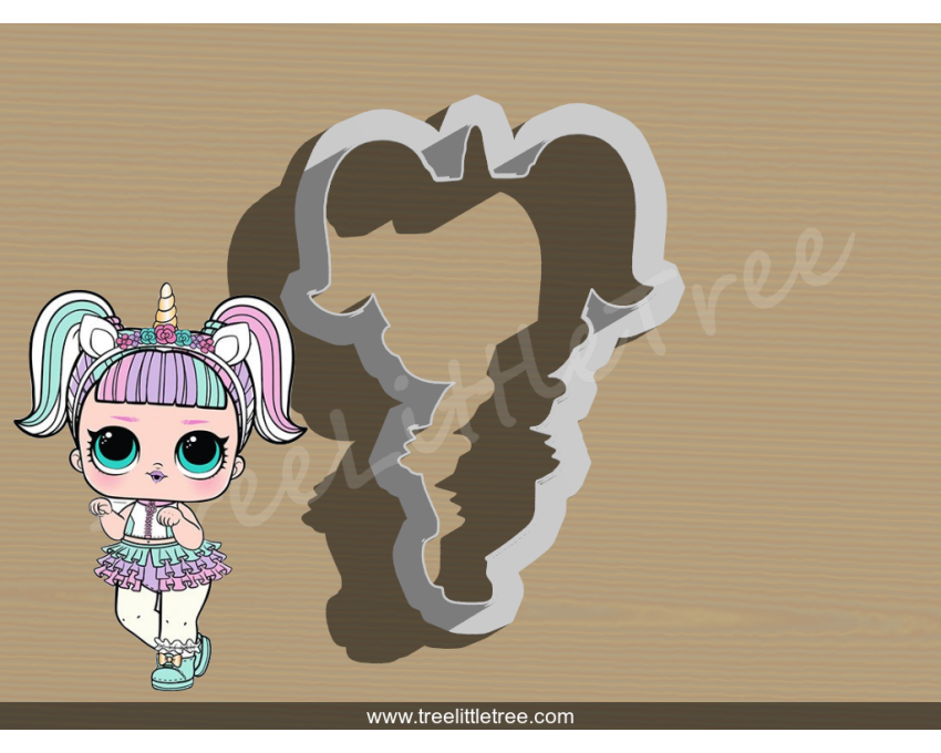 Unicorn Doll Full Body Cookie Cutter. LOL Dolls Cookie Cutter. Unicorn Cookie Cutter