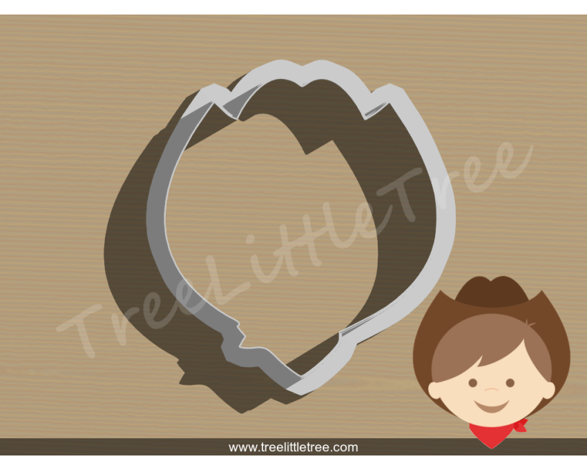 Cowboy Head Cookie Cutter. Baby Shower Cookie Cutter. Cowboy Baby Cookie Cutter