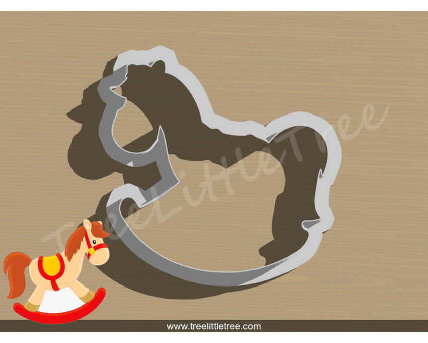 Wood Horse Cookie Cutter. Baby Shower Cookie Cutter. Cowboy Baby Cookie Cutter