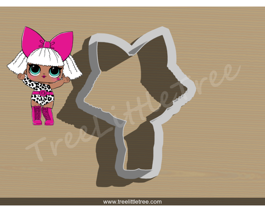 Diva Full Body Cookie Cutter. LOL Dolls Cookie Cutter