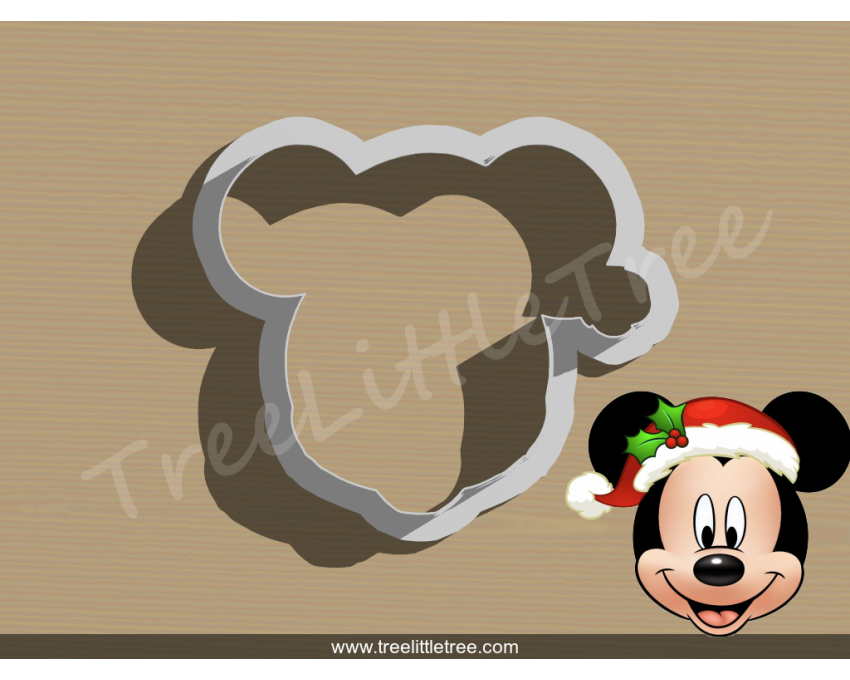 Christmas Mickey Head Cookie Cutter. Christmas Cookie Cutter.  Cartoon Cookie Cutter