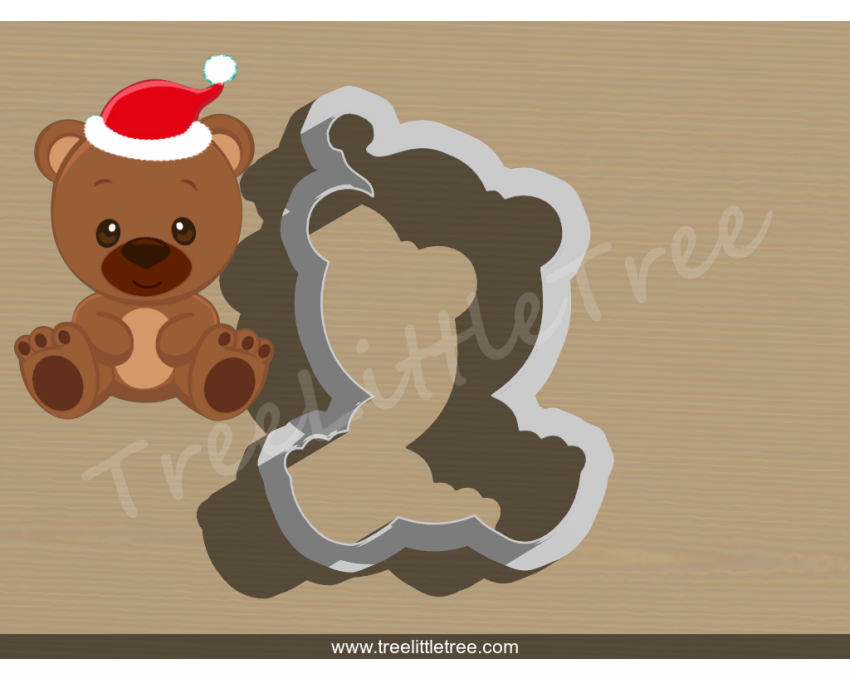 Christmas Bear Cookie Cutter. Christmas Cookie Cutter.  Animal Cookie Cutter