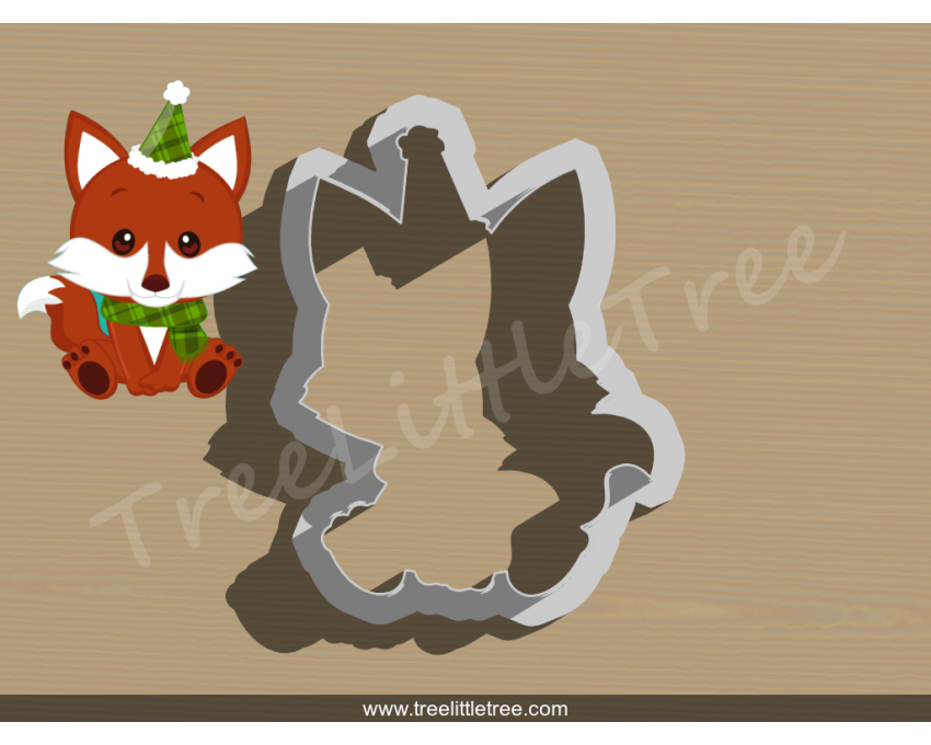 Christmas Fox Cookie Cutter. Christmas Cookie Cutter.  Animal Cookie Cutter