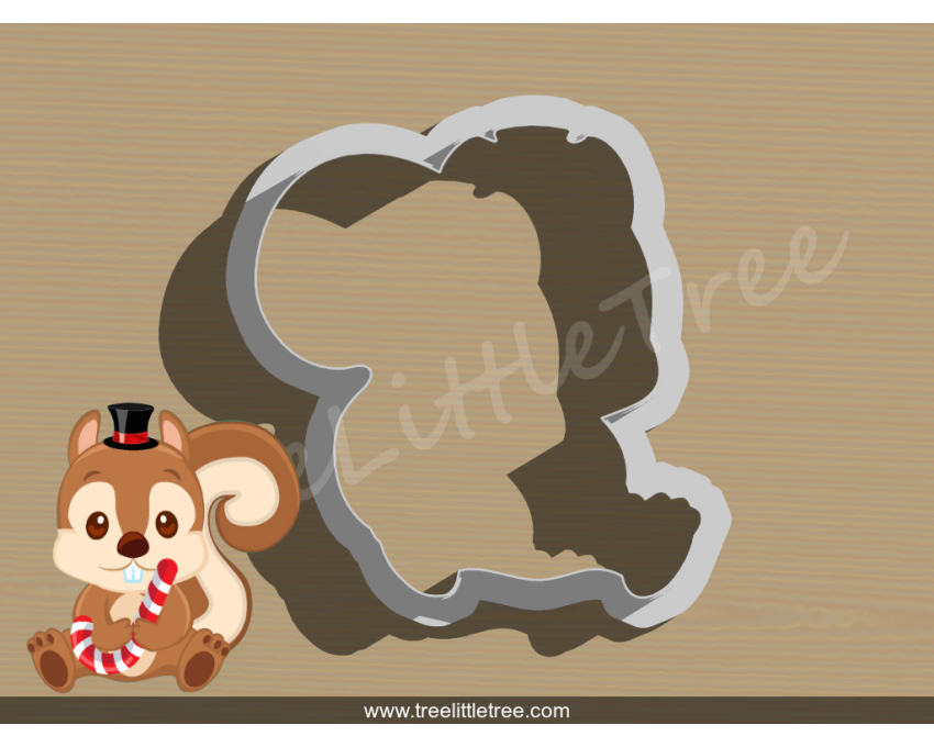 Christmas Squirrel Cookie Cutter. Christmas Cookie Cutter.  Animal Cookie Cutter
