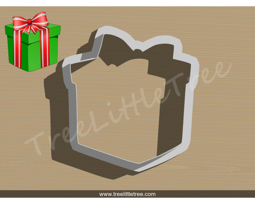 Gift Box Style 1 Cookie Cutter. Christmas Cookie Cutter. Holiday Cookie Cutter