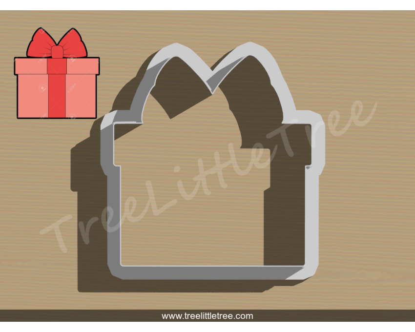 Gift Box Style 2 Cookie Cutter. Christmas Cookie Cutter. Holiday Cookie Cutter