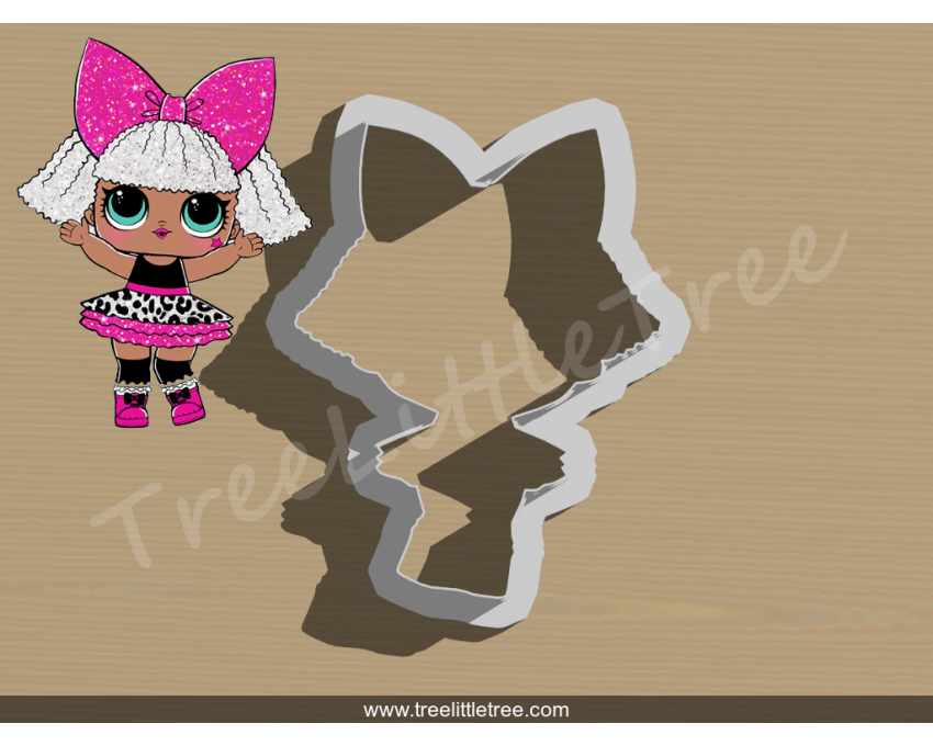 Diva Glitter Full Body Cookie Cutter. LOL Dolls Cookie Cutter