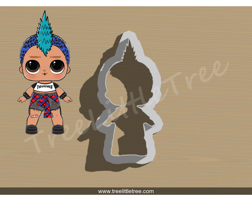 Punk Boi Full Body Cookie Cutter. LOL Dolls Cookie Cutter