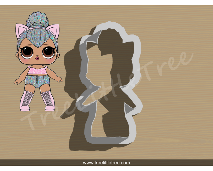 Kitty Queen Full Body Cookie Cutter. LOL Dolls Cookie Cutter