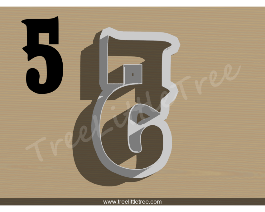 Carnival Number Five Cookie Cutter. Number Cookie Cutter