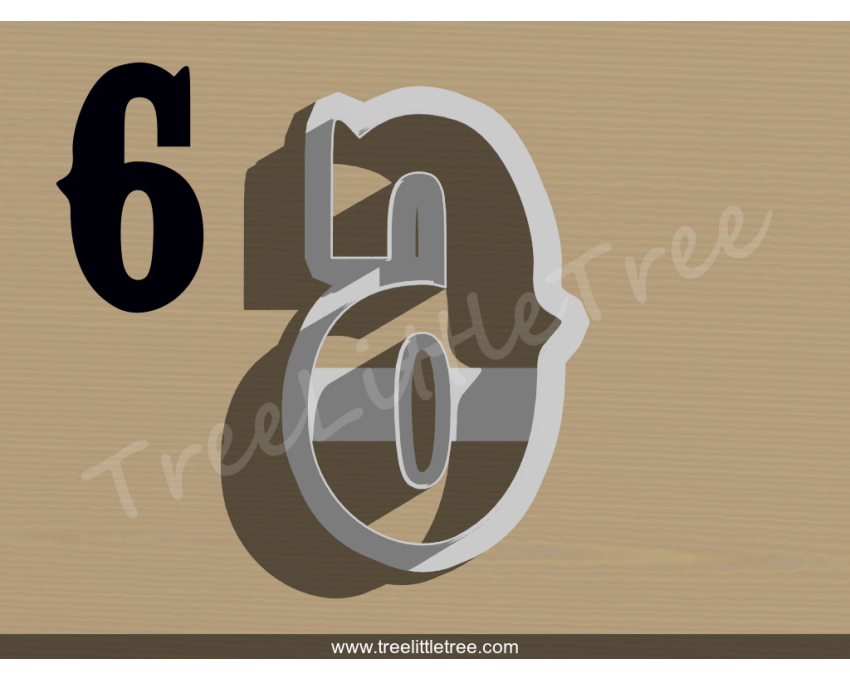 Carnival Number Six Cookie Cutter. Number Cookie Cutter