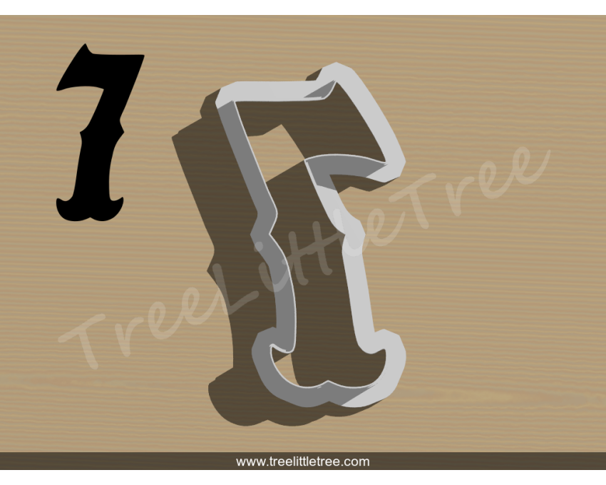 Carnival Number Seven Cookie Cutter. Number Cookie Cutter