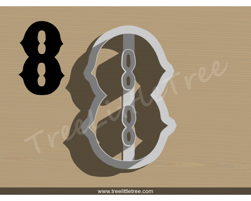 Carnival Number Eight Cookie Cutter. Number Cookie Cutter