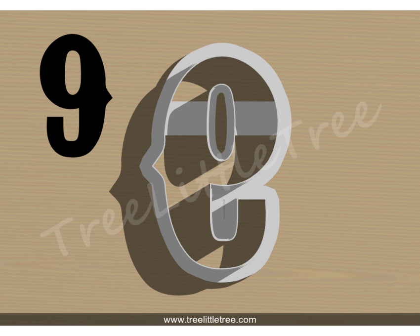 Carnival Number Nine Cookie Cutter. Number Cookie Cutter