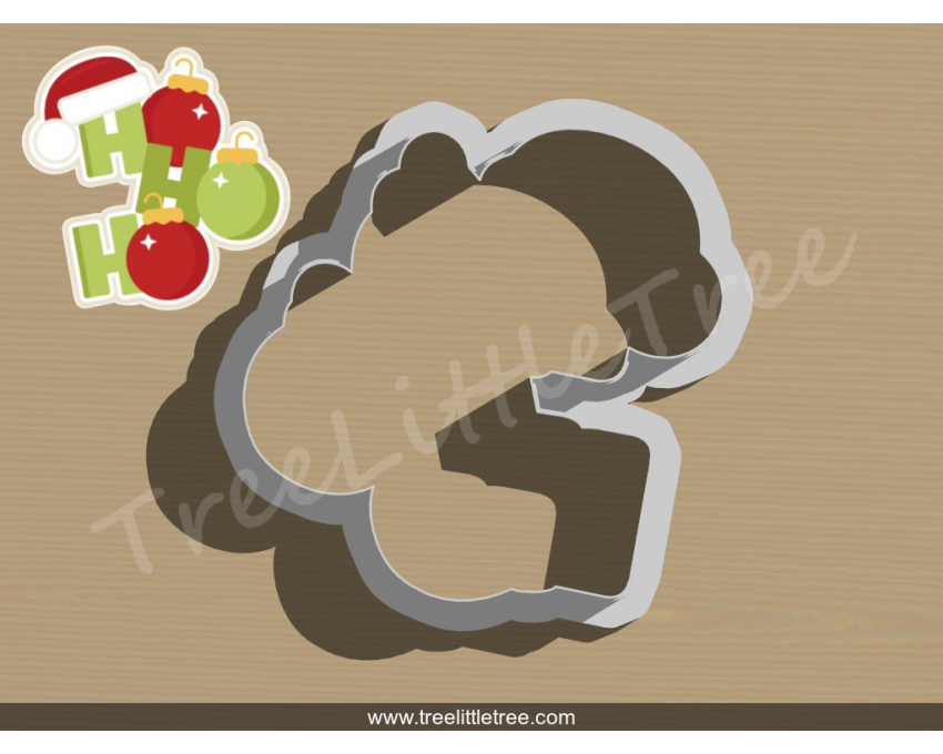 HoHoHo Cookie Cutter. Christmas Cookie Cutter.  Animal Cookie Cutter