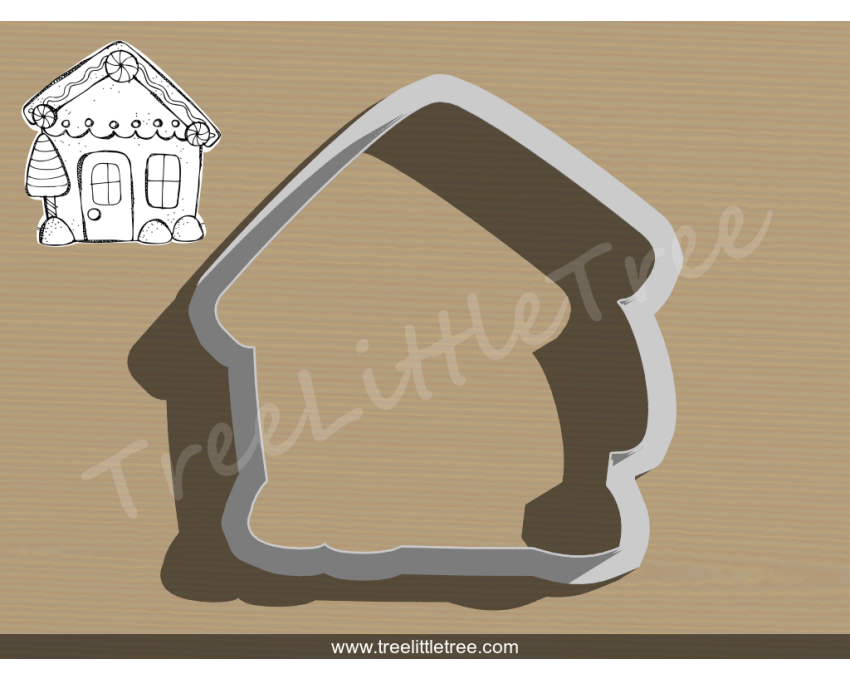 Gingerbread House Style 2 Cookie Cutter. Christmas Cookie Cutter
