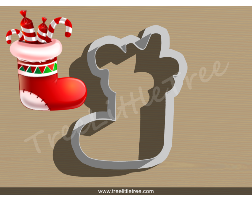 Christmas Stocking Style 2 Cookie Cutter. Christmas Cookie Cutter. 