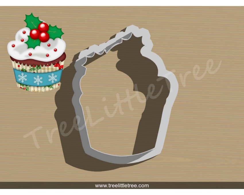 Christmas Cupcake Cookie Cutter. Christmas Cookie Cutter