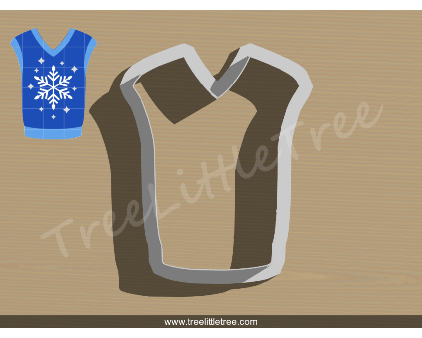 Winter Vest Cookie Cutter. Christmas Cookie Cutter. 