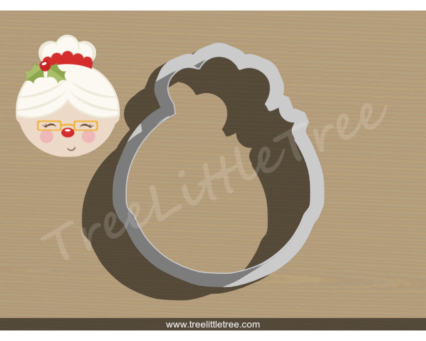 Christmas Mrs Santa Claus Cookie Cutter. Christmas Cookie Cutter.