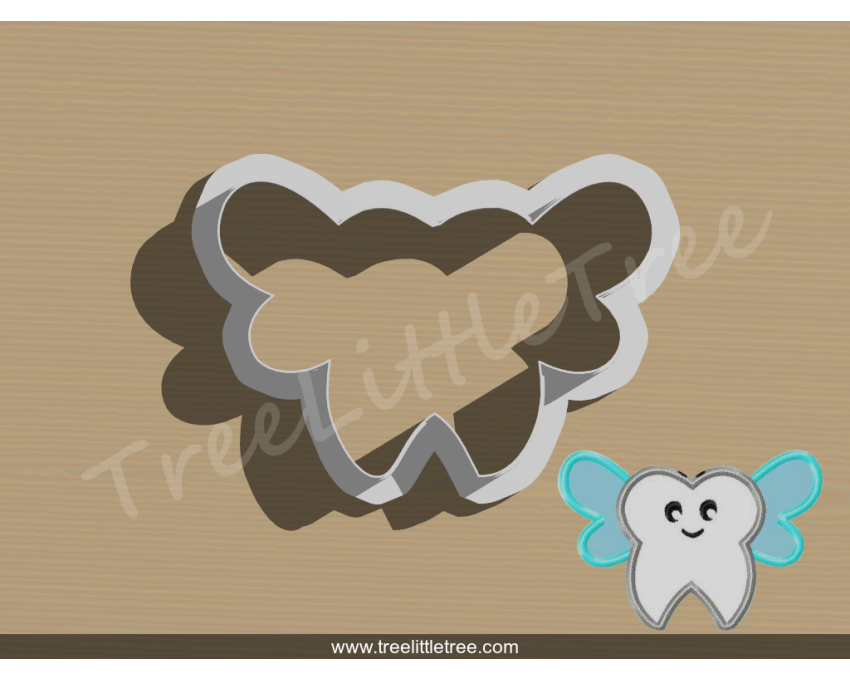 Tooth Fairy Style 2 Cookie Cutter. Tooth Fairy Day Cookie Cutter