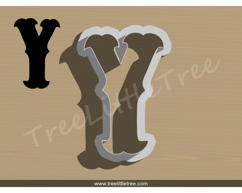 Carnival Letter Y Cookie Cutter. Alphabet Cookie Cutter