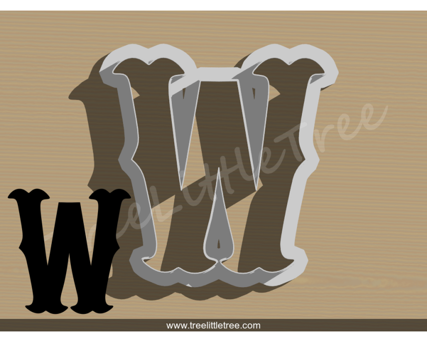 Carnival Letter W Cookie Cutter. Alphabet Cookie Cutter
