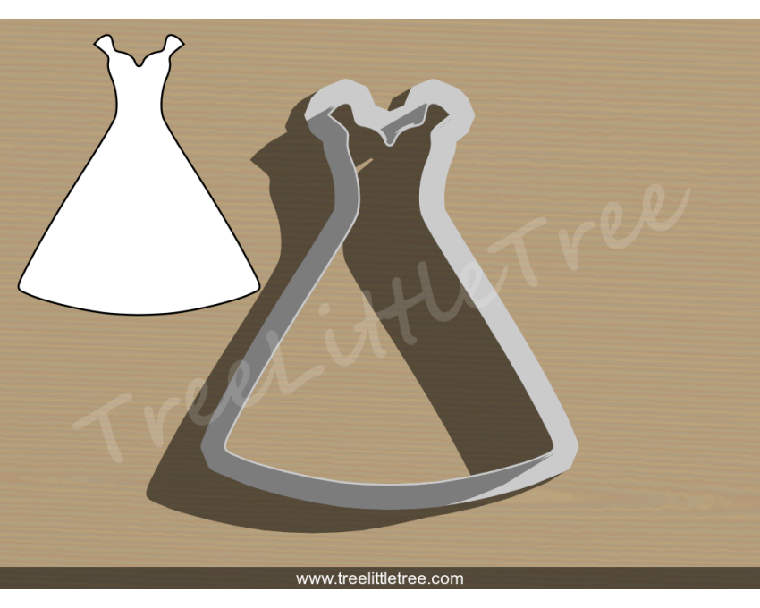Wedding Dress Style 3 Cookie Cutter. Wedding Cookie Cutter