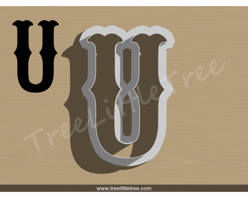 Carnival Letter U Cookie Cutter. Alphabet Cookie Cutter