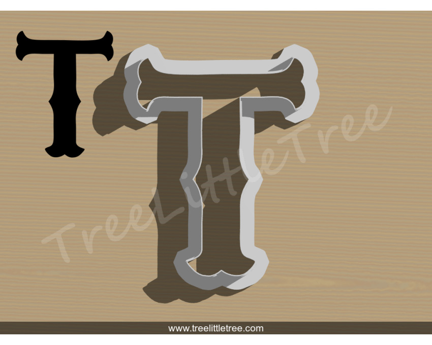 Carnival Letter T Cookie Cutter. Alphabet Cookie Cutter