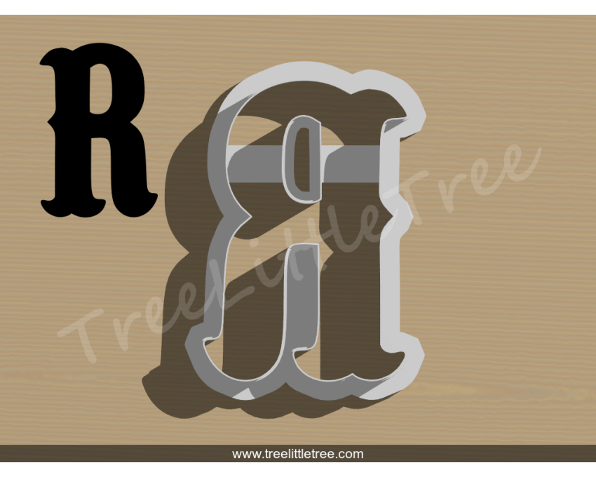 Carnival Letter R Cookie Cutter. Alphabet Cookie Cutter