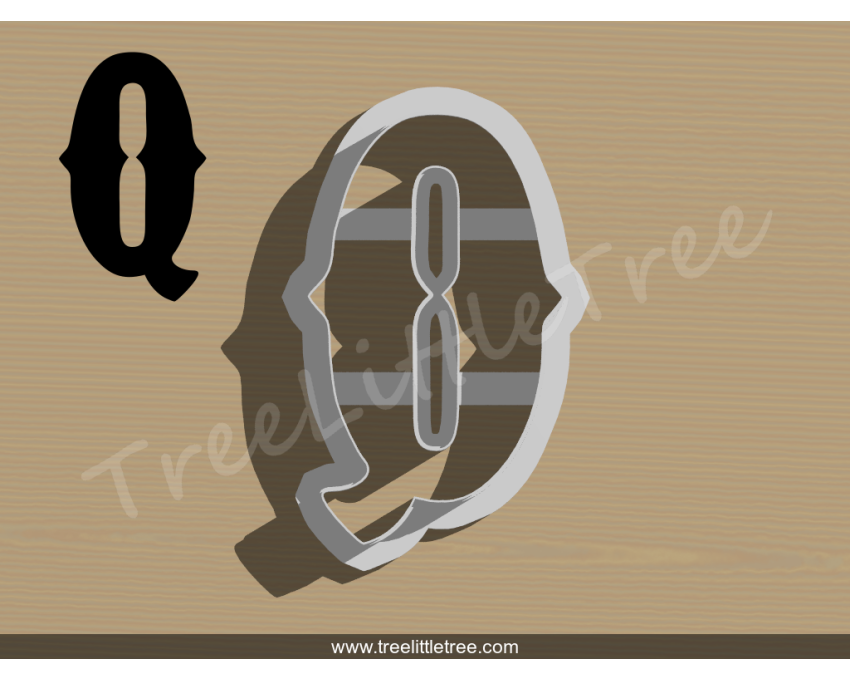 Carnival Letter Q Cookie Cutter. Alphabet Cookie Cutter