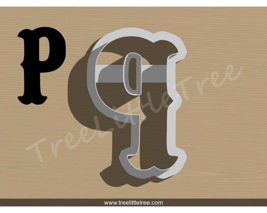 Carnival Letter P Cookie Cutter. Alphabet Cookie Cutter
