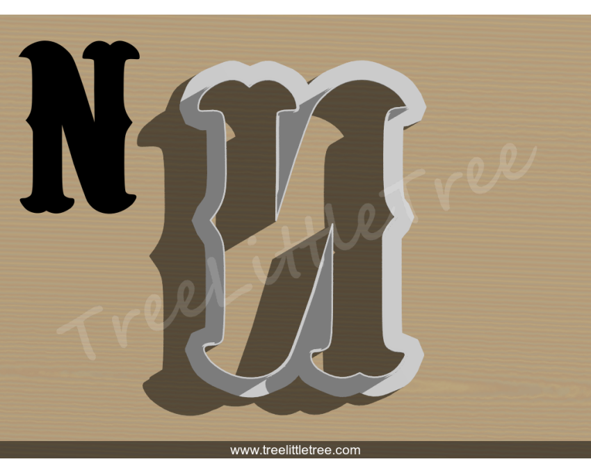 Carnival Letter N Cookie Cutter. Alphabet Cookie Cutter