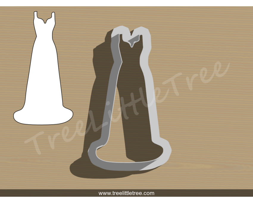 Wedding Dress Style 1 Cookie Cutter. Wedding Cookie Cutter