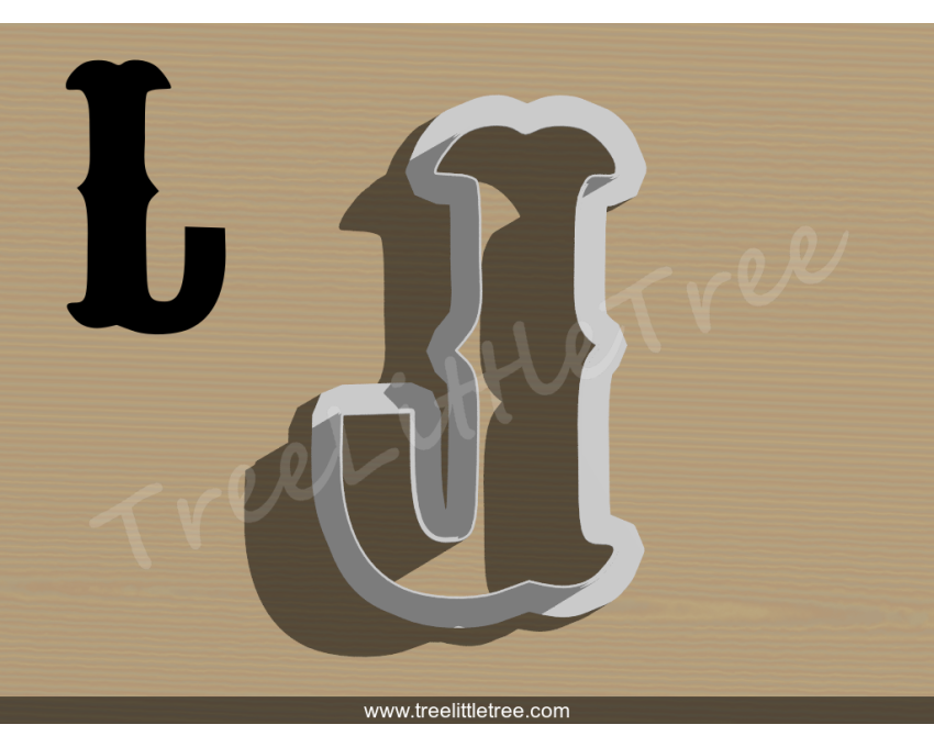 Carnival Letter L Cookie Cutter. Alphabet Cookie Cutter