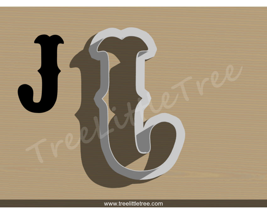 Carnival Letter J Cookie Cutter. Alphabet Cookie Cutter